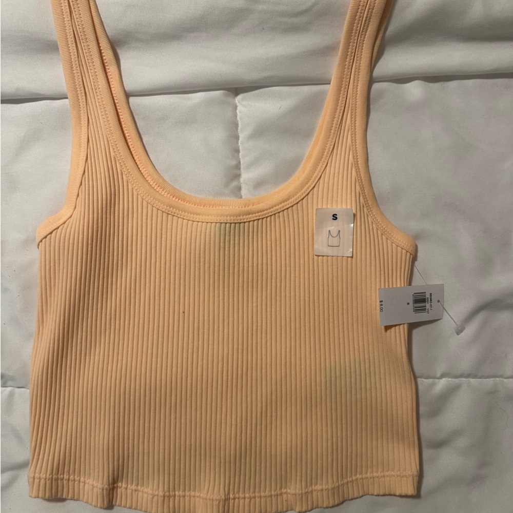Orange Ribbed Tank Top